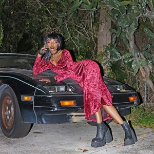 CRUSHED VELVET CRANBERRY RED MAXI GOTH DRESS